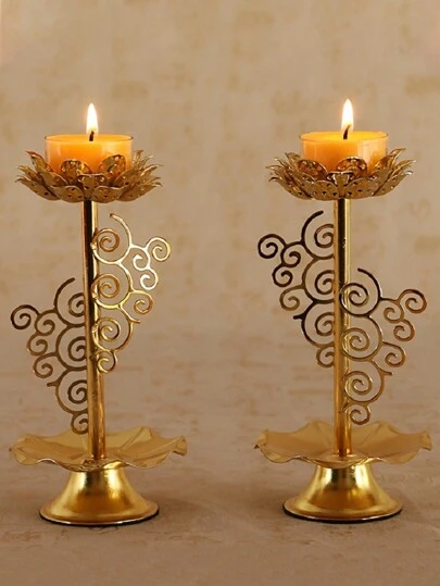1pc Exquisite Lotus Candlestick Holder - Elegant Decor For Buddhist Temples, Altars, And Home Prayer Spaces - Premium Quality, Unique Design, And Ambiance Enhancer,Room Decor,Gifts