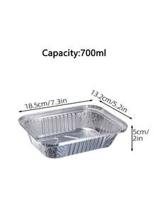 20/50pcs Disposable Aluminum Foil Baking Pans - Silver - View 6