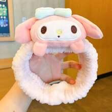 Sanrio 1 szt., pasek do mycia twarzy w stylu lalki z kreskówek, maska szamponowa, gumka do włosów z wodą anty-wilgociową, słodka i urocza opaska na głowę, akcesoria do włosów, Boże Narodzenie, przyjęcie urodzinowe, opaska na przyjęcie świąteczne, opaska na głowę, opaska na głowę, opaska na głowę, prezenty na imprezę