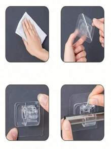 20/16/8/4/2件自粘式窗帘杆支架，可调节窗帘杆挂钩，可扩展杆粘钩，适用于家庭、客厅、卧室、厨房、浴室、酒店窗帘挂钩