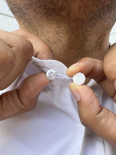 8pcs Men's Cuff And Collar Extenders, Soft & Elastic Design To Relieve Neck Pressure And Solve Tight Formal Shirt Collar Problem