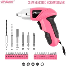 Electric Screwdriver 27pc 3.6V Pink USB Small Power Screwdriver Set. Cordless Screwdriver & Rechargeable Screwdriver With Driver Bit Set - Black - View 6