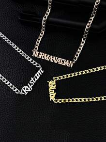 1 pezzo Collana personalizzata in acciaio inossidabile con il nome, gioiello personalizzato come regalo per lui o per lei, idea regalo per il rientro a scuola, per l inverno, per San Valentino per ragazzi e ragazze