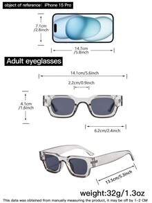 2 副男士方形装饰时尚眼镜，适合日常使用 - 彩色 - 查看 4