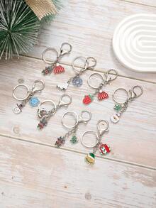 1 mặt dây chuyền hình cây thông Noel, người tuyết, bông tuyết, tuần lộc, người đàn ông bánh gừng, phong cách hoạt hình dễ thương, móc khóa Unisex, quà tặng Giáng sinh, đa năng - Nhiều màu - Xem 2