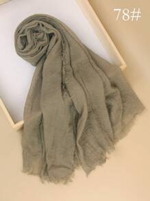 1 Chiếc Khăn Trùm Đầu Bằng Vải Crepe Màu Trơn Phong Cách Bohemian Cổ Điển, Khăn Trùm Đầu Hijab Đơn Giản Cỡ Lớn, Khăn Trùm Đầu Hàng Ngày Cho Phụ Nữ, Băng Đô Cho Mọi Mùa - Nhiều màu - Xem 14