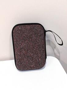 Túi đựng cáp dữ liệu dung lượng lớn bằng bột kim tuyến Tai nghe Bluetooth Tai nghe có dây Bộ sạc Cáp sạc Hộp đựng chống sốc di động Hộp bảo vệ lưu trữ Hộp sắp xếp cáp - Nhiều màu - Xem 7