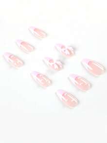 4 Pieces 96-Piece Medium-Long Wearable Nail Set In A Sweet Girl Style, Suitable For Girls, Ladies' Festivals, And Daily Wear. Includes 4 Nail Files, 4 Jelly Gels, And 4 Nail Removal Sticks - Multicolor - View 2