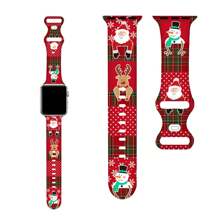 Compatible With Apple Watch Band, Christmas Sport Silicone Bands Compatible With Apple Watch Band 38mm 40mm 41mm, Christmas Decoration Silicone Strap Wristbands Compatible With IWatch Bands Series SE 7 6 5 4 3 2 1 For Girls Women Boys Men