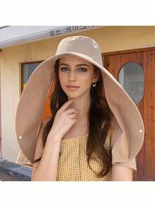 Oversized Sun Brim Hat - Ultimate Protection For Face, Neck, And Ears - Water-Resistant, Breathable, Lightweight, And Portable For Outdoor Activities, Hiking, Travel, Beach, City Walking, And More