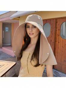 Oversized Sun Brim Hat - Ultimate Protection For Face, Neck, And Ears - Water-Resistant, Breathable, Lightweight, And Portable For Outdoor Activities, Hiking, Travel, Beach, City Walking, And More