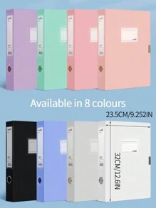 A4彩色折叠文件盒/收纳盒/剪贴板盒/发票夹，桌面整理器用塑料合同文件盒，办公用品，莫兰迪色返校，学校用品 - A4背寬5.5CM - 查看 7