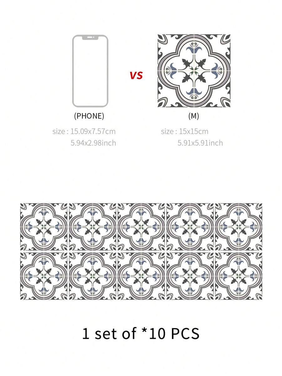 10pcs/Pack Removable SelfAdhesive PVC Crystal Wall Sticker Tiles