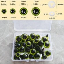 10/40/200 件/包激光塑料眼珠，彩色珠子，黑色娃娃瞳孔，工艺眼球带垫圈，适用于毛绒动物、钩针编织、编织、毛绒玩具、动物眼睛制作、鼻托 DIY 配件套装 - 彩色 - 查看 26