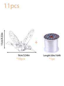11pcs Acrylic Hummingbird Hanging Decorations For Weddings, Transparent Bird-Shaped Ornaments For Holiday Parties, Home Ceiling Decoration