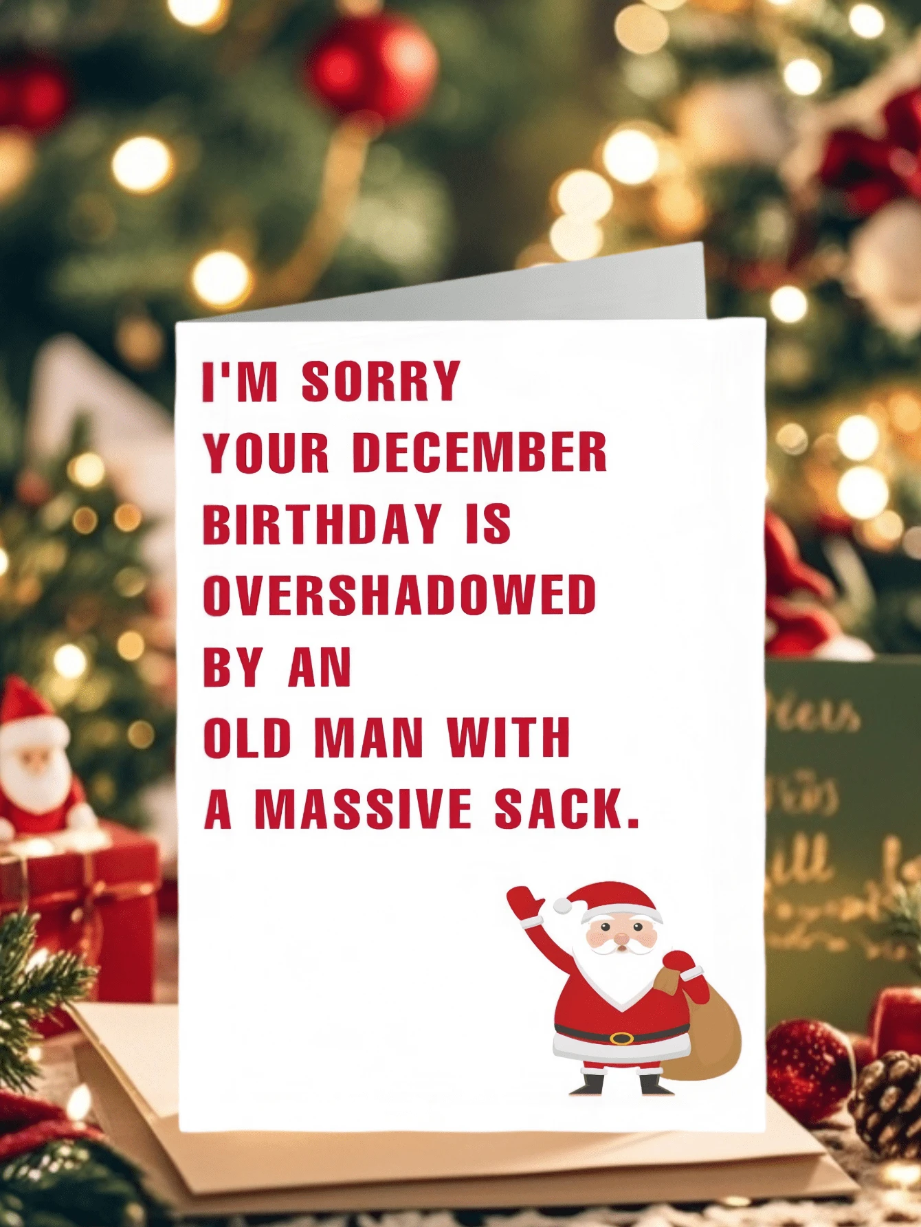 1 Thiệp Giáng Sinh và Sinh Nhật Tháng 12 hài hước - Thiết kế ông già Noel vui nhộn, kèm phong bì màu ngẫu nhiên, món quà lễ hội vui nhộn, món quà nhét vào tất hoàn hảo cho sinh nhật tháng 12, dành cho bạn bè, gia đình và đồng nghiệp. - 2 # - Xem 1