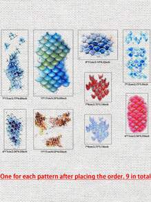 9 件/套恐怖鱼鳞皮肤角色扮演临时纹身，防水蛇鳞纹身贴纸，男女适用，持续 1-5 天 - 彩色 - 查看 4