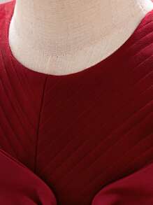 Baby Mädchen Tüll Schleife Pailletten Puff Geburtstagsparty Prinzessinnenkleid, geeignet als Blumenmädchenkleid, Stirnband nicht enthalten - Bordeaux - Übersicht 6