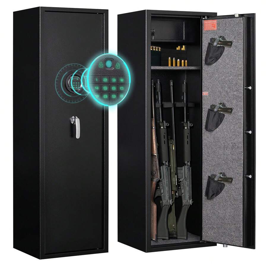 Large Black Steel Gun With Smart Combination Lock, Smart Alarm