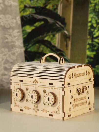 3D Wooden Puzzle DIY Treasure Box Model Building Kits Brain Teaser Projects For Adult Christmas Gifts