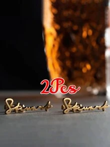 2 Personalized Cufflinks Customized With First Letter Name Cufflinks Elegant Men's Letter Cufflinks Unique Gift For Him, Father's Birthday Gift Only In English, Engraved, Colorful, Cute, Adorable, Funny, Kawaii, Y2K, Stylish, Unisex, Casual, Custom, Personalized, Unique, Customized, Ideal Gifts For Him, Ideal Gifts For Her, Her, Boyfriend, Girlfriend, Family, Friends, For Anniversaries, For Valentine's Day, For Mother's Day, For Birthdays, For Children's Day, For Father's Day, For Graduation, For Weddings, For Housewarming, New Year Glamour