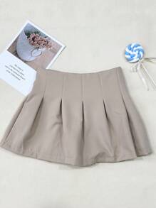 Fashion Shorts Ruffle Tailored Fabric - Apricot - View 1