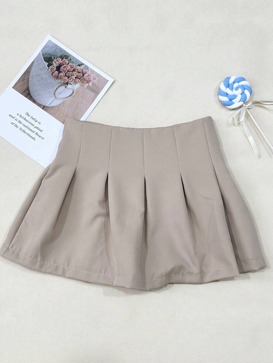 Fashion Shorts Ruffle Tailored Fabric - Apricot - View 1