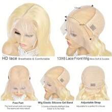 613 13x6 Lace Front Wig Human Hair Blonde 13X6 HD Transparent Lace Front Wigs Human Hair 200% Density Blonde Wig Human Hair 613 HD Straight Lace Frontal Wigs Human Hair - S613 - 查看 7