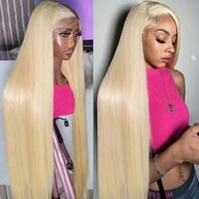 613 13x6 Lace Front Wig Human Hair Blonde 13X6 HD Transparent Lace Front Wigs Human Hair 200% Density Blonde Wig Human Hair 613 HD Straight Lace Frontal Wigs Human Hair - S613 - 查看 6