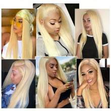 613 13x6 Lace Front Wig Human Hair Blonde 13X6 HD Transparent Lace Front Wigs Human Hair 200% Density Blonde Wig Human Hair 613 HD Straight Lace Frontal Wigs Human Hair - S613 - 查看 8