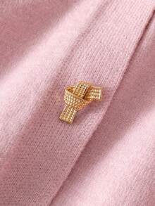 Áo len cardigan nữ cổ tròn thu đông - Hồng - Xem 8