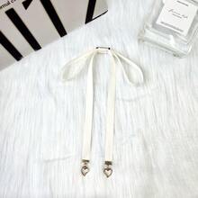 Mặt dây chuyền hình trái tim nơ đen phụ kiện trang trí áo sơ mi - mặt dây chuyền tình yêu nơ - Xem 4