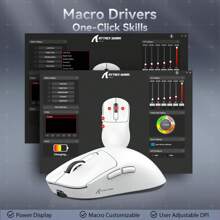 ATTACK SHARK X3 49g Ultralight Mouse, PixArt PAW3395 Gaming Sensor, BT/2.4G Wireless/Wired Gaming Mouse, 26000 DPI, 200 Hours Battery, Office Mice for Win11/PS - Weiss - Übersicht 4