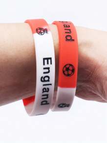 4pcs/Set Silicone Wrist Bands With Various National Flag Colors And Football Decor - National Flag Color Silicone Bracelet - View 10