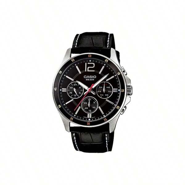 Casio STANDARD Series Relógio Masculino Impermeável Quartzo Negócios Movimento Pulseira de Couro Japonês E Coreano Mostrador Preto MTP-1374L-1A