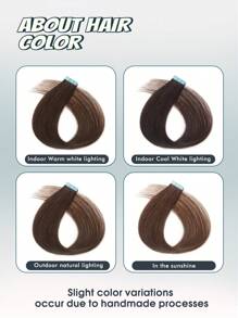 10pcs Mini Tape-In Hair Extensions, Real Human Hair, #2 Dark Brown, 14-22 Inches, Remy Human Hair, Double-Sided Invisible Tape-In Extensions - S2 - View 9