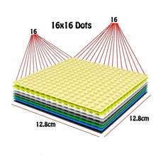 2PCS 16X16 Dots Small Particle Compatible DIY Building Blocks Baseplates Bricks Educational Assemblage Construction Base Plates Toys For Kids - Multicolor - View 4