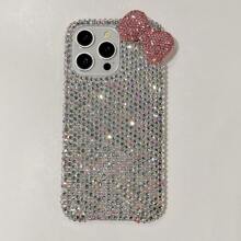 Ốp lưng điện thoại Luxury Girl 3D Red Bow Silver Rhinestone mới, chống sốc tương thích với Apple IPhone 16 Pro Max, 15 Pro Max, 13, 14 - Bạc - Xem 10