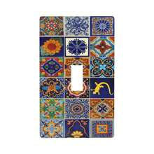 Mexican Tile Wall Decor Light Switch Cover Panel, Decorative Wall Plate, Outlet Cover