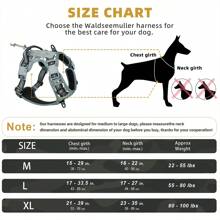 Dây nịt chiến thuật cho chó, dây nịt áo vest quân đội có thể điều chỉnh, dây nịt không kéo móc kim loại đôi chống kéo cho chó chăn cừu Đức, chó Labrador đang được huấn luyện, đi bộ - Xám - Xem 3