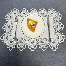 1 件长方形白色桌旗、家居装饰、优雅餐具、早餐/咖啡垫、圣诞节节日桌旗、婚礼派对节日桌面装饰 - 白色 - 查看 1