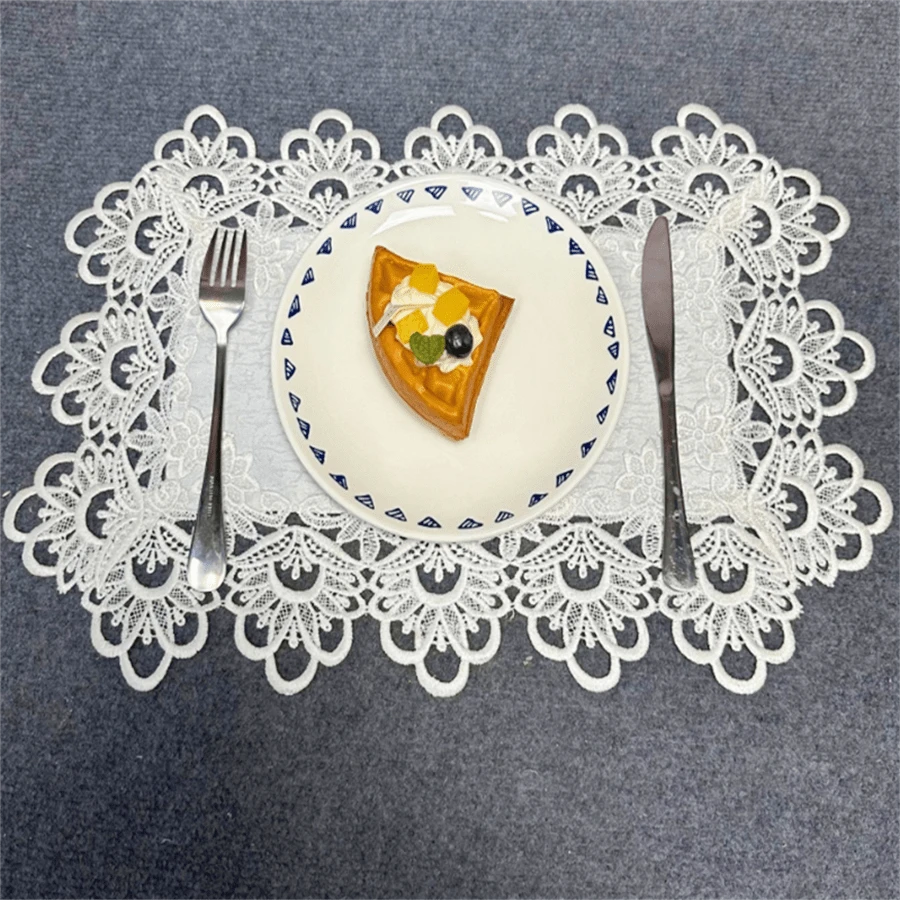 1 件长方形白色桌旗、家居装饰、优雅餐具、早餐/咖啡垫、圣诞节节日桌旗、婚礼派对节日桌面装饰 - 白色 - 查看 1