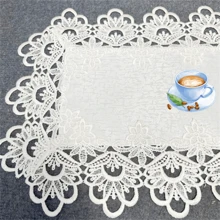 1 件长方形白色桌旗、家居装饰、优雅餐具、早餐/咖啡垫、圣诞节节日桌旗、婚礼派对节日桌面装饰 - 白色 - 查看 4