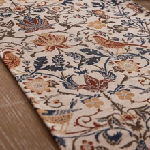 1 tấm khăn trải bàn họa tiết hoa và chim ác là dệt Jacquard có tua rua, màu tua rua và số lượng ngẫu nhiên - Nhiều màu - Xem 7