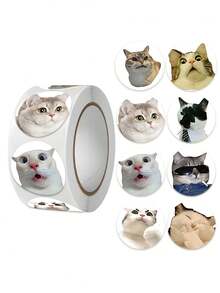 500 张/包可爱卡通动物贴纸 - 新奇卡通宠物贴纸，尺寸 2.5 厘米，装饰贴纸，非粘性奖励/表扬贴纸，创意图案，多种颜色 - 彩色 - 查看 12