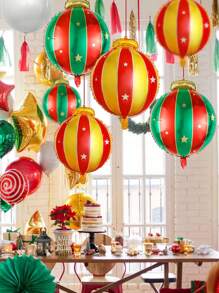 6 quả bóng bay lá nhôm treo Giáng sinh lớn màu đỏ và xanh lá cây, dùng để trang trí tiệc Giáng sinh, đồ trang trí cây thông Noel, đồ dùng tiệc năm mới theo chủ đề mùa đông, đồ trang trí treo trong nhà ngoài trời, Giáng sinh - Xem 6