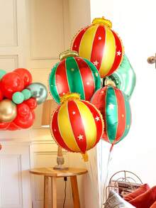 6 quả bóng bay lá nhôm treo Giáng sinh lớn màu đỏ và xanh lá cây, dùng để trang trí tiệc Giáng sinh, đồ trang trí cây thông Noel, đồ dùng tiệc năm mới theo chủ đề mùa đông, đồ trang trí treo trong nhà ngoài trời, Giáng sinh - Xem 3