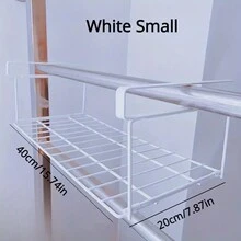 鞋子收纳架鞋柜分层隔断省空间简易铁艺悬挂分层鞋架可折叠鞋子收纳神器-可折叠金属收纳架适用于衣柜卧室宿舍收纳 - 白色 - 查看 3