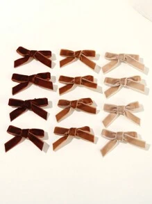 12 件复古蝴蝶结发夹，优雅天鹅绒发饰，甜美可爱的 Y2K 芭蕾舞者风格女孩日常休闲发饰 - 彩色 - 查看 4