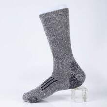 Calcetines de lana merina para hombres y mujeres, calcetines térmicos cálidos para botas y senderismo - gris claro - Ver 9